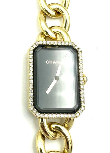 Montre Chanel Première chaîne gourmette - Montre en or jaune 18K et diamants 58 Facettes