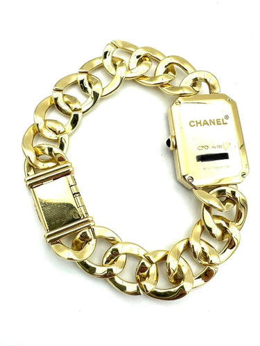 Montre Chanel Première chaîne gourmette - Montre en or jaune 18K et diamants 58 Facettes