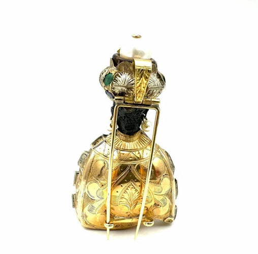 Pendentif Broche pendentif « Maure » en or 18K, saphirs, émeraudes et perle 58 Facettes