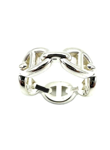 Bague 51 Hermès Chaîne d’ancre enchaînée - Bague en argent 925 58 Facettes