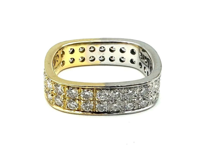 Bague 53 Bague vintage bicolore en or 18 carats et diamants 1,70 ct 58 Facettes