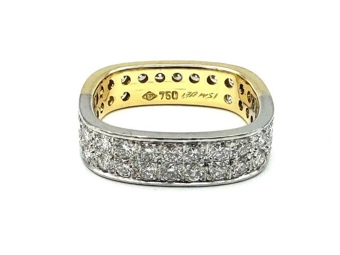 Bague 53 Bague vintage bicolore en or 18 carats et diamants 1,70 ct 58 Facettes