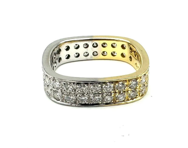 Bague 53 Bague vintage bicolore en or 18 carats et diamants 1,70 ct 58 Facettes