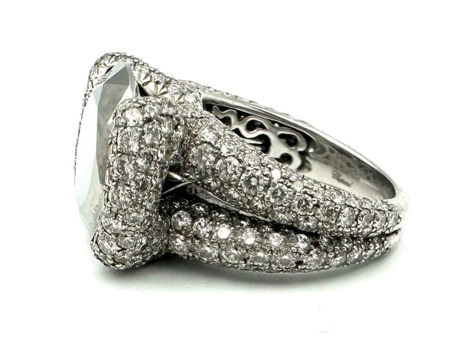 Bague 52 Chopard Joaillerie - Bague en or blanc 18K, diamants et chrome 58 Facettes
