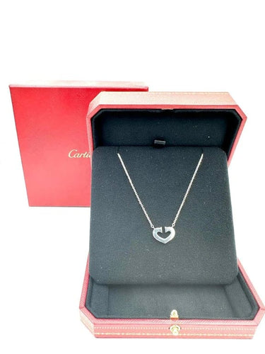 Collier Cartier Cœur et symbole - Collier en or blanc 18K 58 Facettes