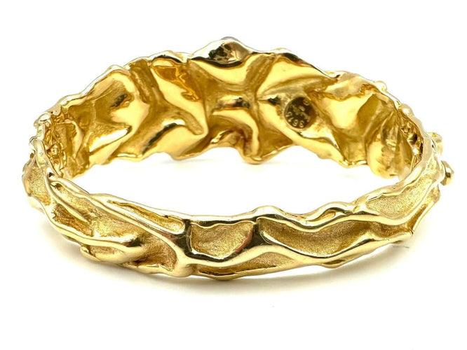 Bracelet Gilbert Albert - Bracelet rigide en or jaune 18K et perles 58 Facettes