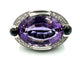 Bague 58 Bague en or blanc 18K avec améthyste, saphirs et diamants 58 Facettes