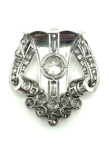 Pendentif Art déco - Pendentif écusson en platine et diamants 58 Facettes