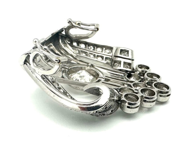 Pendentif Art déco - Pendentif écusson en platine et diamants 58 Facettes