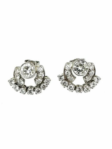 Boucles d'oreilles Boucles d’oreilles Art déco en or blanc 18K, platine et diamants 58 Facettes