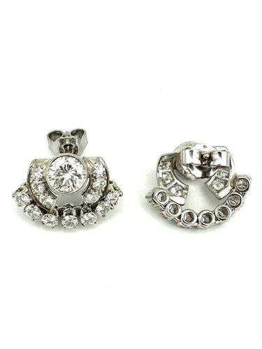 Boucles d'oreilles Boucles d’oreilles Art déco en or blanc 18K, platine et diamants 58 Facettes