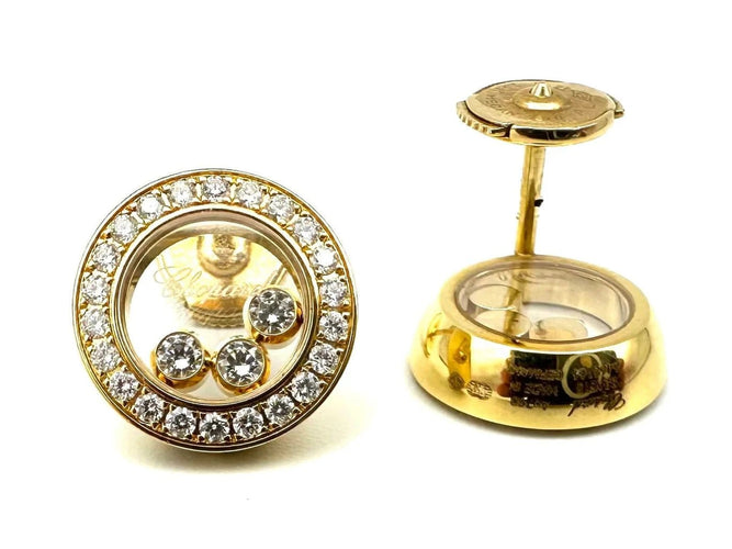 Boucles d'oreilles CHOPARD - Boucles d'oreilles Happy Diamonds Icons en or jaune et diamants 58 Facettes