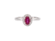 Bague 54 Bague entourage en or blanc 14 carats avec diamants et rubis 58 Facettes 2011