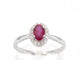 Bague 54 Bague entourage en or blanc 14 carats avec diamants et rubis 58 Facettes 2011
