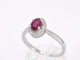 Bague 54 Bague entourage en or blanc 14 carats avec diamants et rubis 58 Facettes 2011