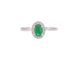 Bague 54 Bague entourage en or blanc 14 carats avec diamants et émeraude 58 Facettes 2012