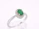 Bague 54 Bague entourage en or blanc 14 carats avec diamants et émeraude 58 Facettes 2012
