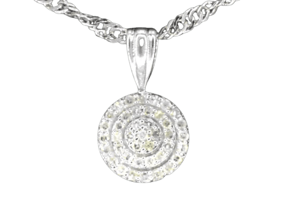 Pendentif Pendentif en or blanc 14 carats avec diamant naturel 58 Facettes 2026