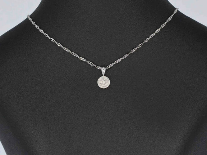 Pendentif Pendentif en or blanc 14 carats avec diamant naturel 58 Facettes 2026