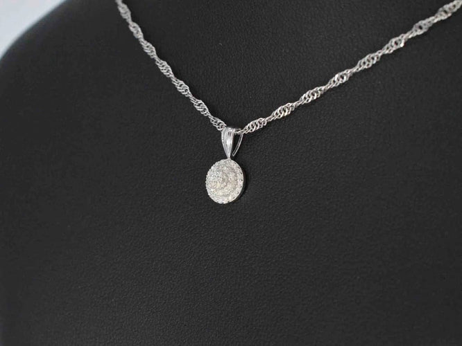 Pendentif Pendentif en or blanc 14 carats avec diamant naturel 58 Facettes 2026
