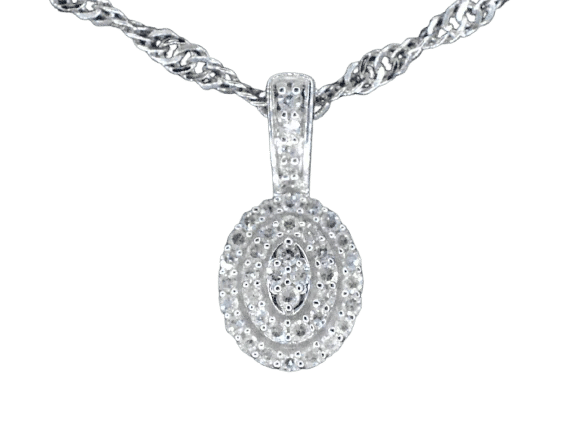 Pendentif Pendentif en or blanc 14 carats avec diamants 58 Facettes 2028