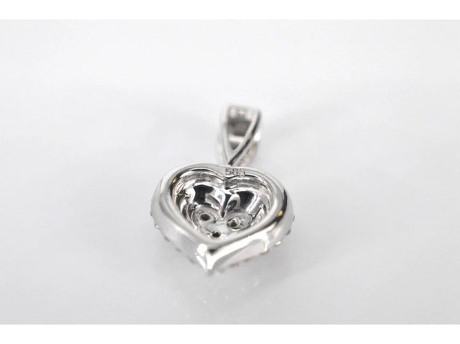 Pendentif Pendentif cœur en or blanc et diamants 58 Facettes 2078