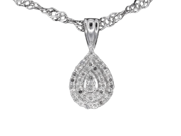 Pendentif Pendentif goutte en or blanc et diamants 58 Facettes 2077