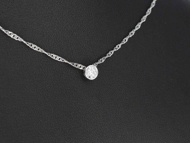 Pendentif Pendentif en or blanc 14 carats avec diamant taille brillant 58 Facettes 2089