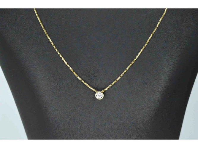 Pendentif Pendentif en or 14 carats et diamant taille brillant 58 Facettes 2092