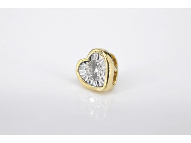 Pendentif Pendentif en or 14 carats avec diamant taille brillant cœur 58 Facettes 2098