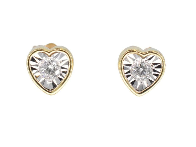 Boucles d'oreilles Boucles d'oreilles en or 14 carats avec diamant taille brillant cœur 58 Facettes 2099