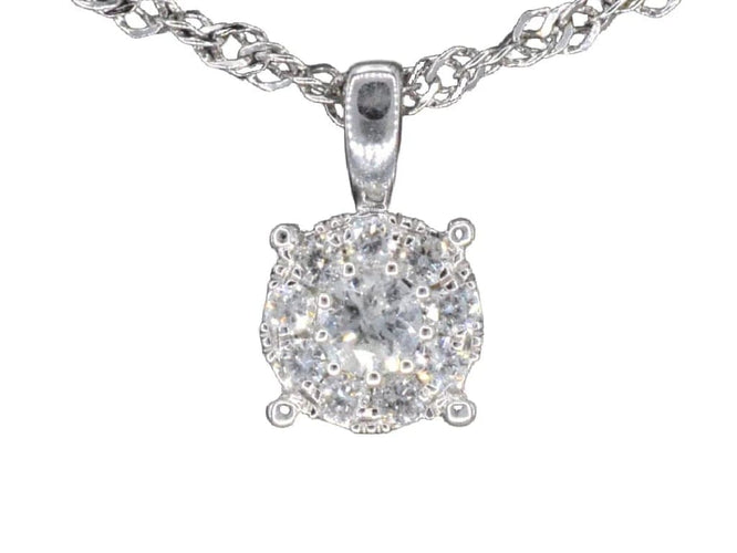 Pendentif Pendentif en or blanc 14 carats avec diamant 58 Facettes 2156