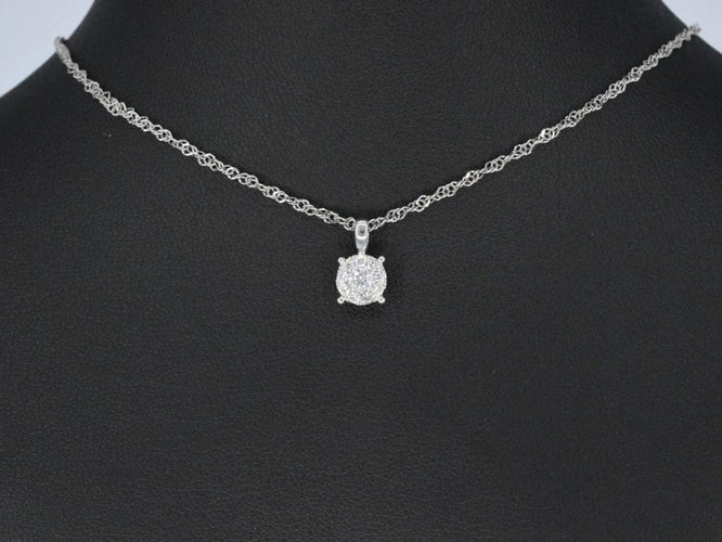 Pendentif Pendentif en or blanc 14 carats avec diamant 58 Facettes 2156