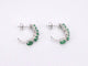 Boucles d'oreilles Boucles d’oreilles en or blanc 14 carats, diamants et émeraude 58 Facettes 2134