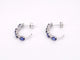 Boucles d'oreilles Boucles d’oreilles en or blanc 14 carats avec diamants et saphir 58 Facettes 2130