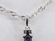 Pendentif Pendentif en or blanc 14 carats avec diamants et saphir 58 Facettes 2136