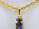 Pendentif Pendentif en or 14 carats avec diamants et saphir 58 Facettes 2137