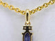 Pendentif Pendentif en or 14 carats avec diamants et saphir 58 Facettes 2137