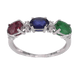 Bague 54 Bague en or blanc 14 carats avec diamants et pierres précieuses 58 Facettes 2128