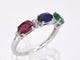 Bague 54 Bague en or blanc 14 carats avec diamants et pierres précieuses 58 Facettes 2128