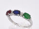 Bague 54 Bague en or blanc 14 carats avec diamants et pierres précieuses 58 Facettes 2128