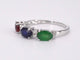 Bague 54 Bague en or blanc 14 carats avec diamants et pierres précieuses 58 Facettes 2128