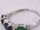 Bague 54 Bague en or blanc 14 carats avec diamants et pierres précieuses 58 Facettes 2128