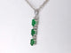 Pendentif Pendentif en or blanc 14 carats avec diamant et émeraude 58 Facettes 2140