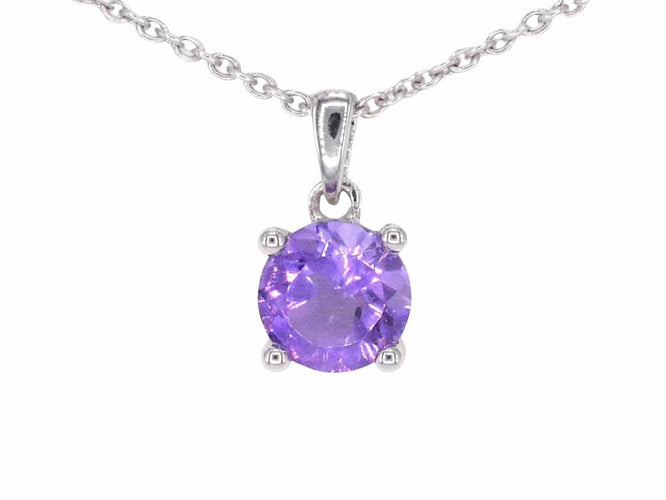 Pendentif Pendentif en or blanc 14 carats avec améthyste 58 Facettes 2193