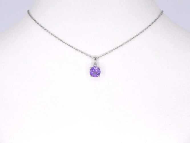 Pendentif Pendentif en or blanc 14 carats avec améthyste 58 Facettes 2193