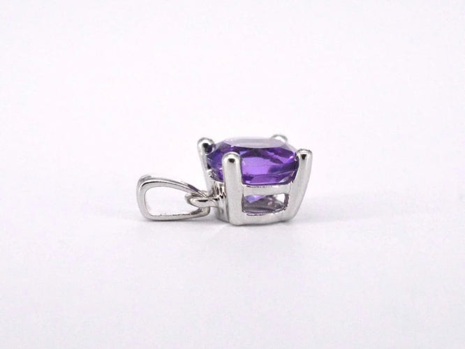 Pendentif Pendentif en or blanc 14 carats avec améthyste 58 Facettes 2193