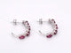 Boucles d'oreilles Boucles d'oreilles en or blanc 14 carats avec diamants et rubis 58 Facettes 2132