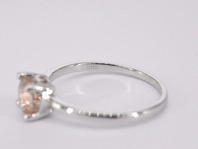Bague Bague en or blanc 14 carats avec morganite 58 Facettes 2197