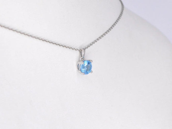 Pendentif Pendentif en or blanc 14 carats avec topaze 0,90 ct 58 Facettes 2202